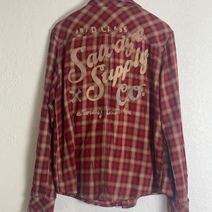 Salvage patchwork snap button top